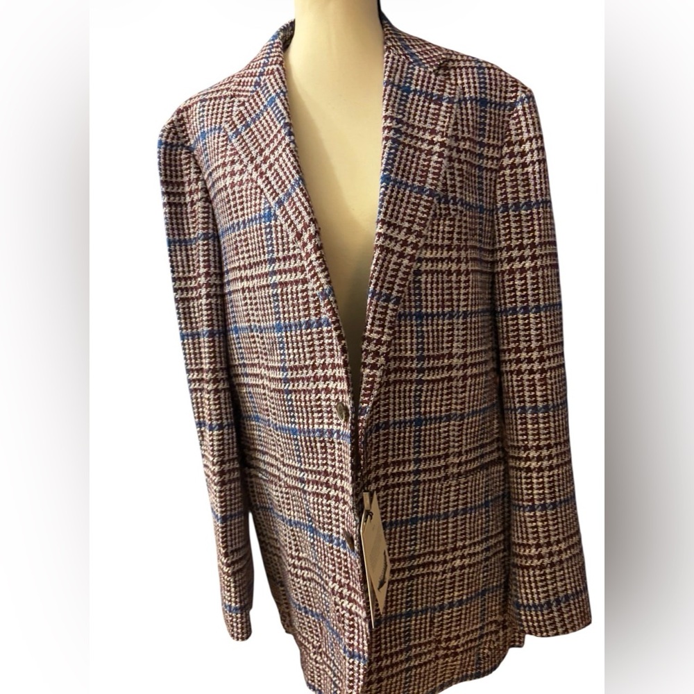 Suitsupply Brown and Blue Checkered Blazer - Picture 3 of 17